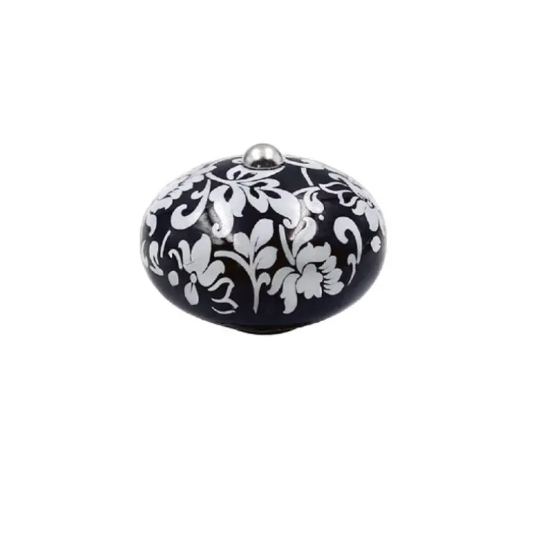 Poignée cocotte Fleur noire