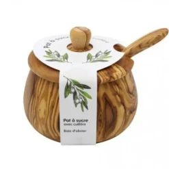 Pot à sucre avec cuillère en bois d