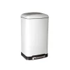 Poubelle rectangulaire à pédale métal blanche 30L Ariane Five