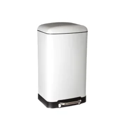 Poubelle rectangulaire à pédale métal blanche 30L Ariane Five