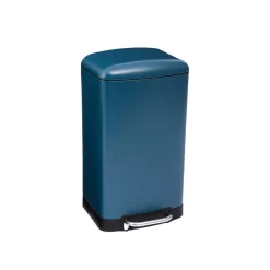 Poubelle rectangulaire à pédale métal bleue 30L Ariane Five