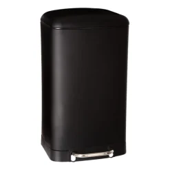 Poubelle rectangulaire à pédale métal noire 30L Ariane Five
