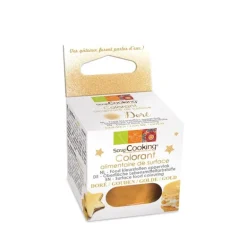 Poudre alimentaire irisée or