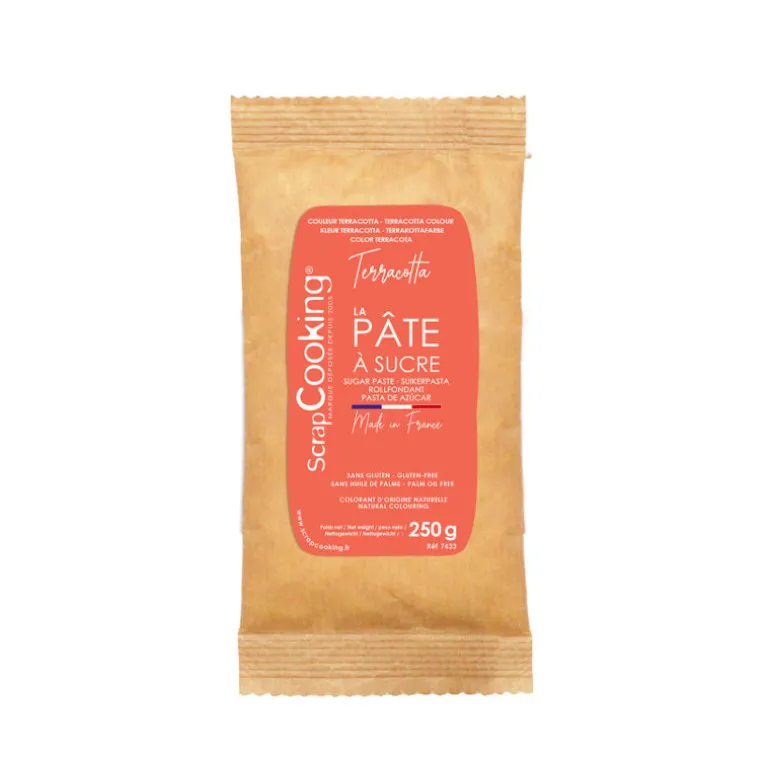 Pâte à sucre 250g terracotta ScrapCooking