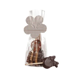 Sachet de 5 sucettes en chocolat en forme de lapin Maison Guinguet