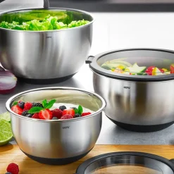 Saladier Inox avec couvercle 24 cm Gefu