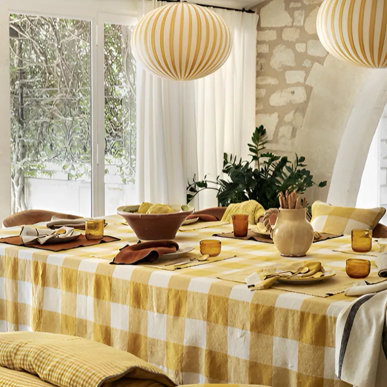Serviette et set de table en lin paille Palma II Haomy