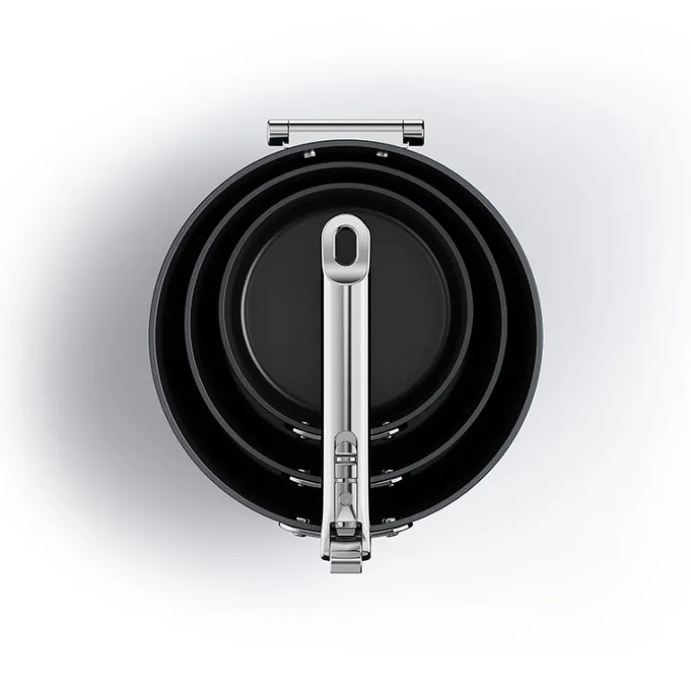 Set 3 casseroles antiadhésives et couvercles bleues Space Joseph Joseph
