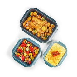 Set 3 plats à four antiadhésifs bleus Nest Oven Joseph Joseph