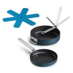 Set 2 poêles antiadhésives bleues Space Joseph Joseph