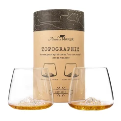 Set 2 verres à whisky Everest et Mont Blanc 350ml Topographic Alaskan Maker