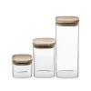 Set de 3 bocaux verre couvercle en