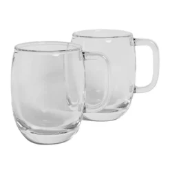 2 tasses transparentes verre 35cl