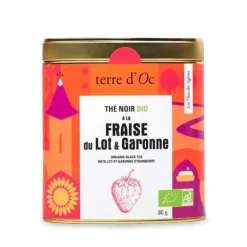 Thé noir bio fraise du Lot-et-Garon