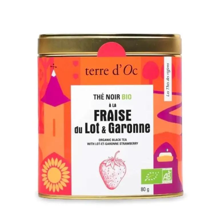Thé noir bio fraise du Lot-et-Garon