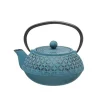 Theière en fonte bleue flower 1L