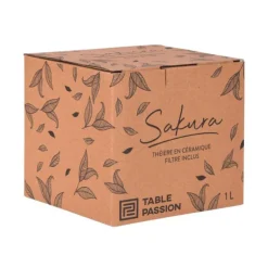 Théière et filtre sakura noir 1L