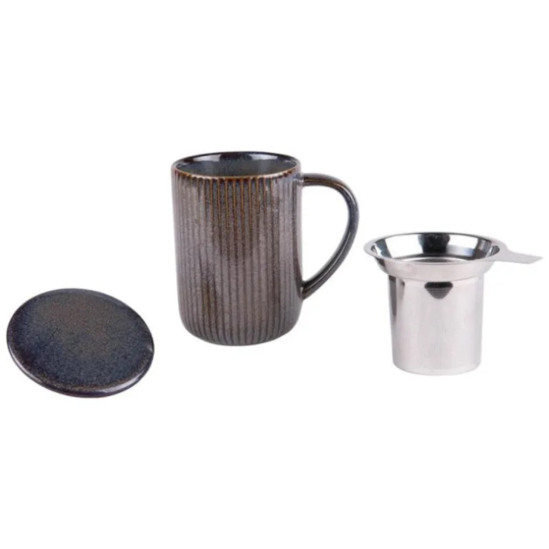 Tisanière en grès 470 mL noir Tiao Table Passion