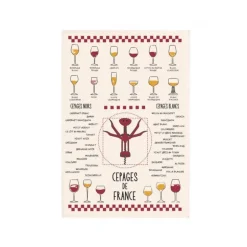 Torchon Ecru Vins & cépages 50x70cm