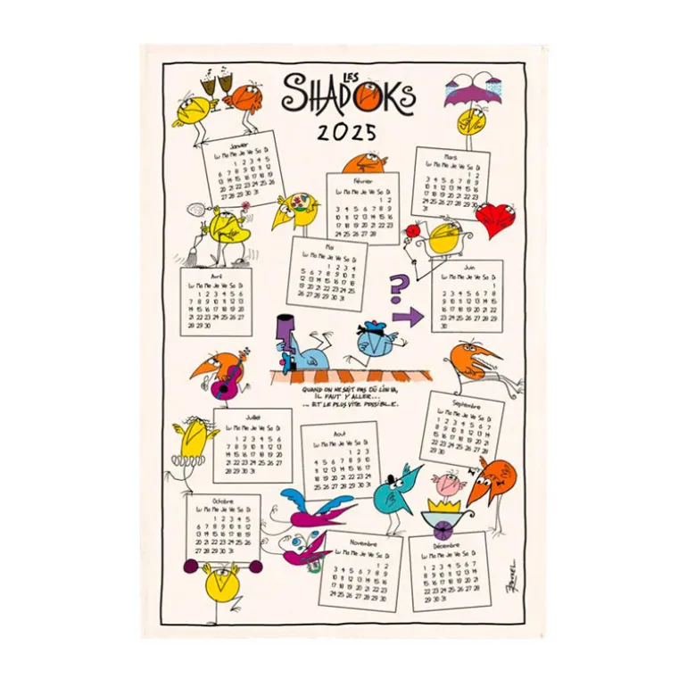 Torchon Shadoks Calendrier 2025