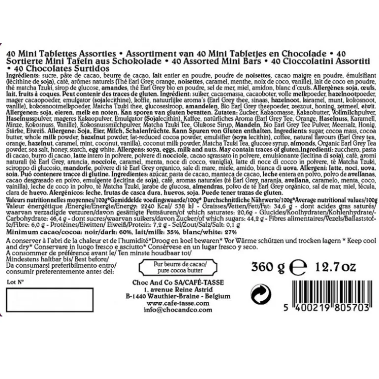 Tubo 40 mini tablettes assorties